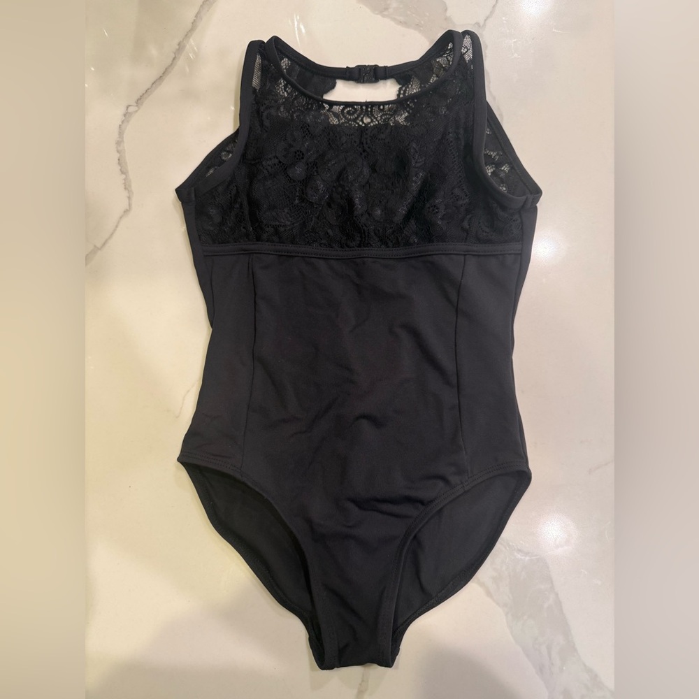 Kids Black Lace Bodysuit